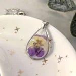 Pressed pansy flower necklace - Image 2