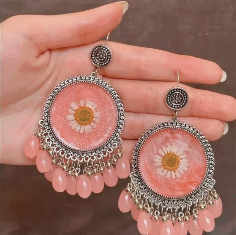 1215_0 Handmade Resin Art Earrings