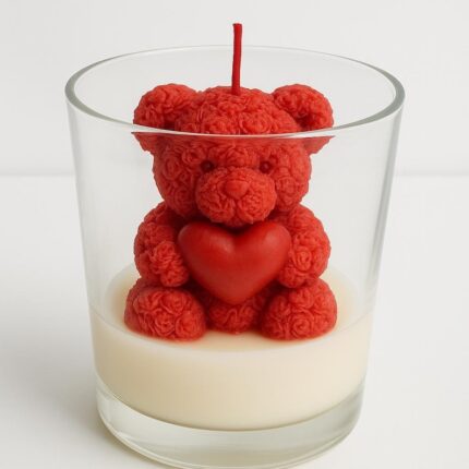 Valentine Teddy Bear Candle