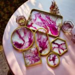 Luxury Burgundy Gold Epoxy Tray - Image 10