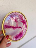 Luxury Burgundy Gold Epoxy Tray - Image 4