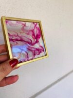 Luxury Burgundy Gold Epoxy Tray - Image 3