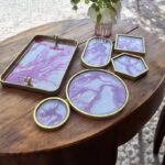 Luxury Burgundy Gold Epoxy Tray - Image 2