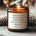 Inner Peace Begins With Four Words Candle