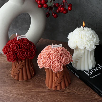 Rose Bouquet Aroma Candle Silicone