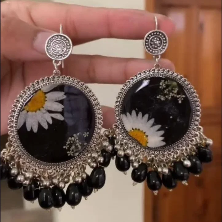 IMG_20250823_191305 Handmade Resin Art Real Flower Earrings
