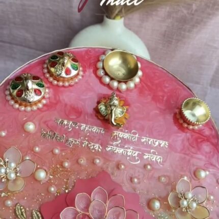 Luxury Resin Puja Thali – Custom Wedding Ritual Thali (10 Inch)