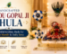 Handcrafted Laddu Gopal Ji Jhula with floral decorations and peacock feather