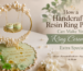 Handcrafted pearl resin ring platter with personalized wedding base