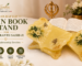 Handcrafted resin book stand for Guru Granth Sahib Ji with floral and gold detailing